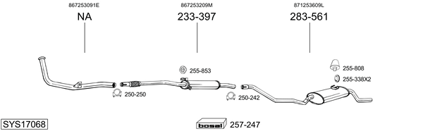 Sistema de gases de escape Vw POLO Hatchback Van