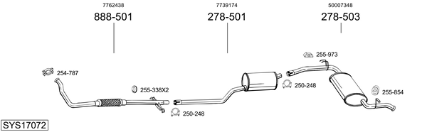 Sistema de gases de escape Fiat FIORINO Box Body/MPV