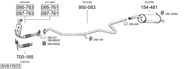 Sistema de gases de escape Ford FIESTA VI Van