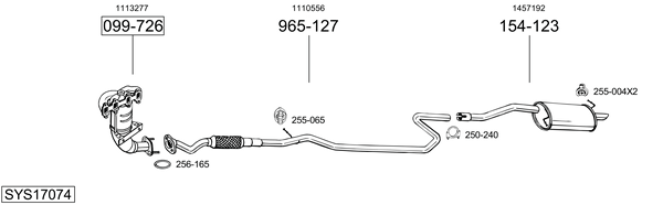 Sistema de gases de escape Ford KA Van