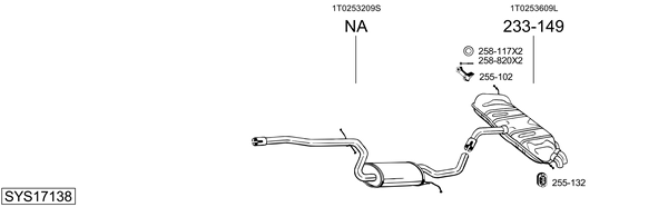 Sistema de gases de escape Vw TOURAN