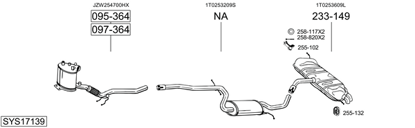 Sistema de gases de escape Vw TOURAN