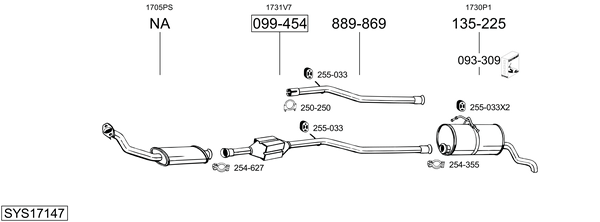 Sistema de gases de escape BOSAL SYS17147