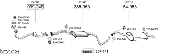 Sistema de gases de escape BOSAL SYS17154