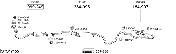 Sistema de gases de escape BOSAL SYS17155
