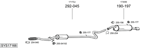 Sistema de gases de escape Peugeot 208 I