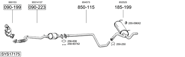Sistema de gases de escape Opel ASTRA J Saloon