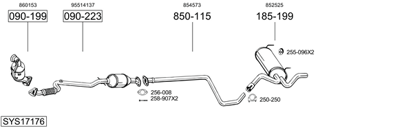 Sistema de gases de escape Opel ASTRA J Saloon