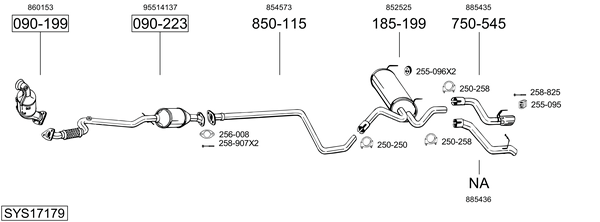 Sistema de gases de escape Opel ASTRA J Sports Tourer