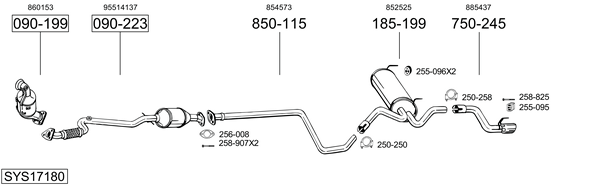 Sistema de gases de escape Opel ASTRA J