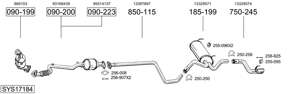 Sistema de gases de escape Vauxhall ASTRA Mk VI