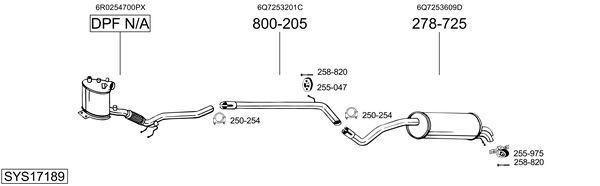 Sistema de gases de escape Skoda ROOMSTER Praktik