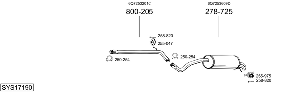 Sistema de gases de escape Skoda ROOMSTER