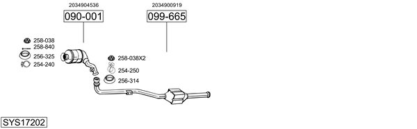 Sistema de gases de escape Mercedes-Benz CLC-CLASS