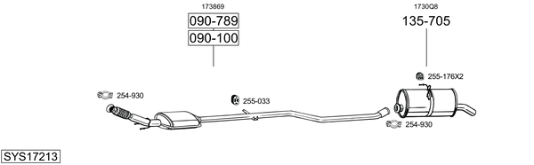 Sistema de gases de escape Peugeot PARTNER Box Body/MPV