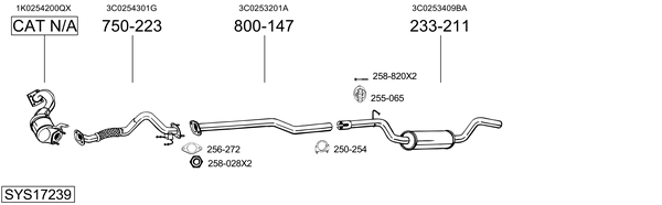 Sistema de gases de escape Vw PASSAT B7 Estate Van