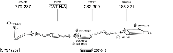Sistema de gases de escape Opel ASTRA F CLASSIC Estate