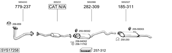Sistema de gases de escape Opel ASTRA F CLASSIC Saloon