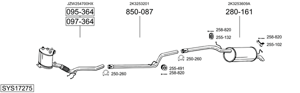 Sistema de gases de escape Vw CADDY III MPV