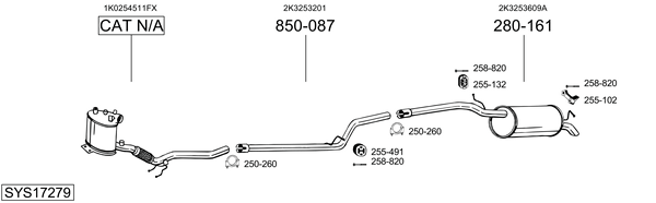 Sistema de gases de escape Vw CADDY IV MPV