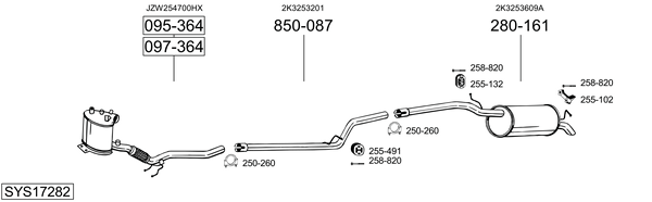 Sistema de gases de escape Vw CADDY IV Box Body/MPV