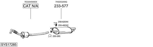 Sistema de gases de escape Vw CALIFORNIA T5 Camper