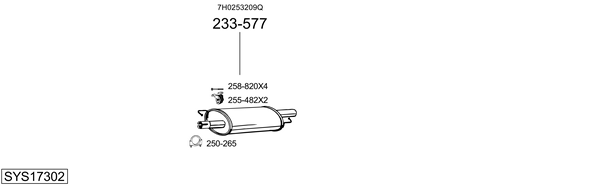 Sistema de gases de escape BOSAL SYS17302