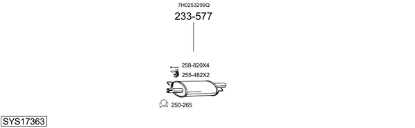 Sistema de gases de escape BOSAL SYS17363