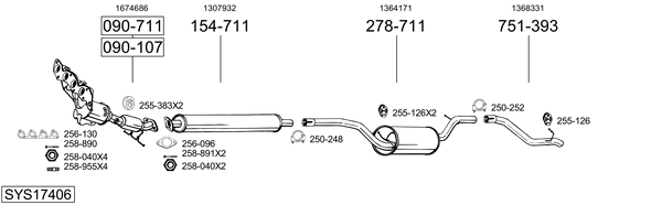 Sistema de gases de escape Ford FOCUS II Saloon