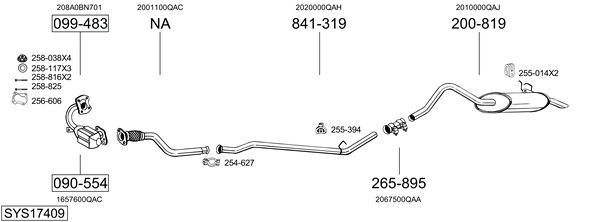 Sistema de gases de escape Nissan KUBISTAR Van