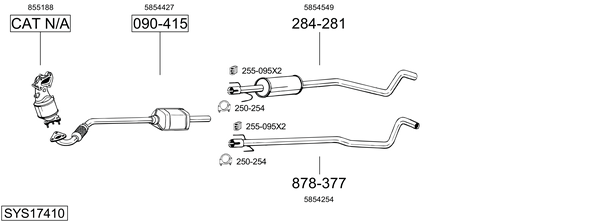 Sistema de gases de escape Opel ASTRA G Saloon