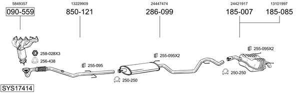 Sistema de gases de escape Vauxhall VECTRA Mk II