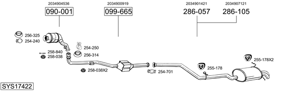 Sistema de gases de escape Mercedes-Benz C-CLASS T-Model