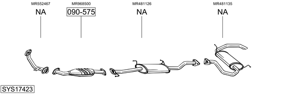 Sistema de gases de escape Mitsubishi PAJERO III Canvas Top