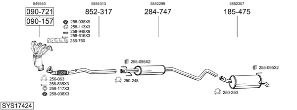 Sistema de gases de escape Opel ASTRA H GTC