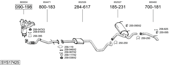 Sistema de gases de escape Opel ASTRA J GTC