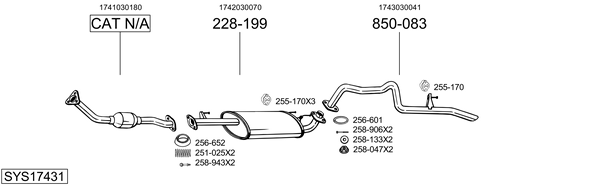 Sistema de gases de escape Toyota LAND CRUISER PRADO