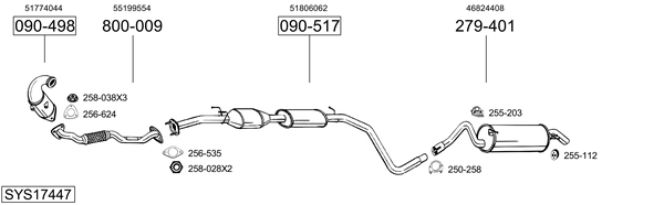 Sistema de gases de escape Fiat STILO Multi Wagon