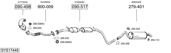 Sistema de gases de escape Fiat STILO VAN