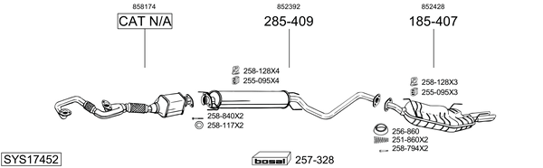 Sistema de gases de escape Opel VECTRA B