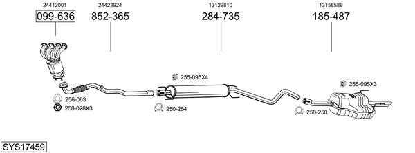 Sistema de gases de escape Vauxhall ASTRA Mk IV Saloon
