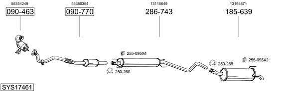 Sistema de gases de escape Vauxhall ASTRA Mk V Estate