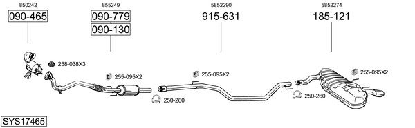 Sistema de gases de escape Opel SIGNUM Hatchback