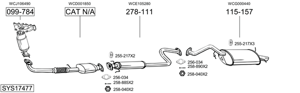 Sistema de gases de escape Mg EXPRESS Hatchback Van