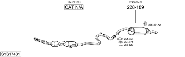 Sistema de gases de escape Toyota YARIS VERSO VAN