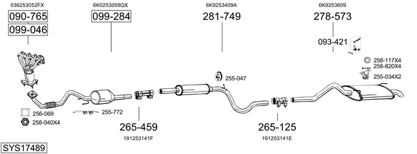 Sistema de gases de escape Vw CADDY II MPV