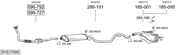 Sistema de gases de escape Opel VECTRA C GTS