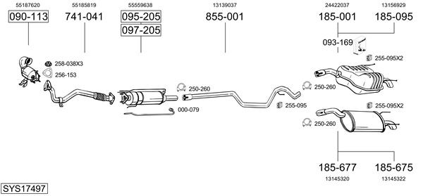Sistema de gases de escape Vauxhall VECTRA Mk II