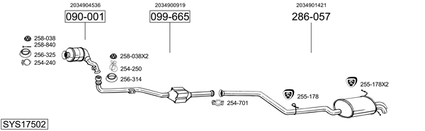 Sistema de gases de escape Mercedes-Benz C-CLASS