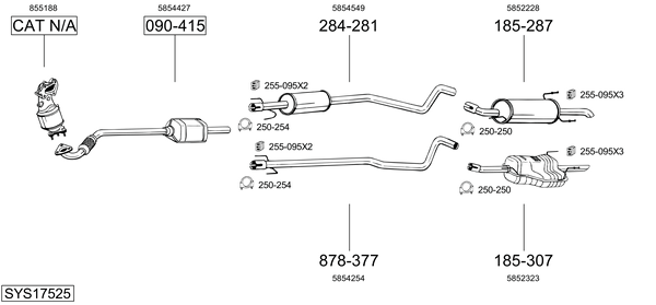 Sistema de gases de escape Opel ASTRA G Estate Van